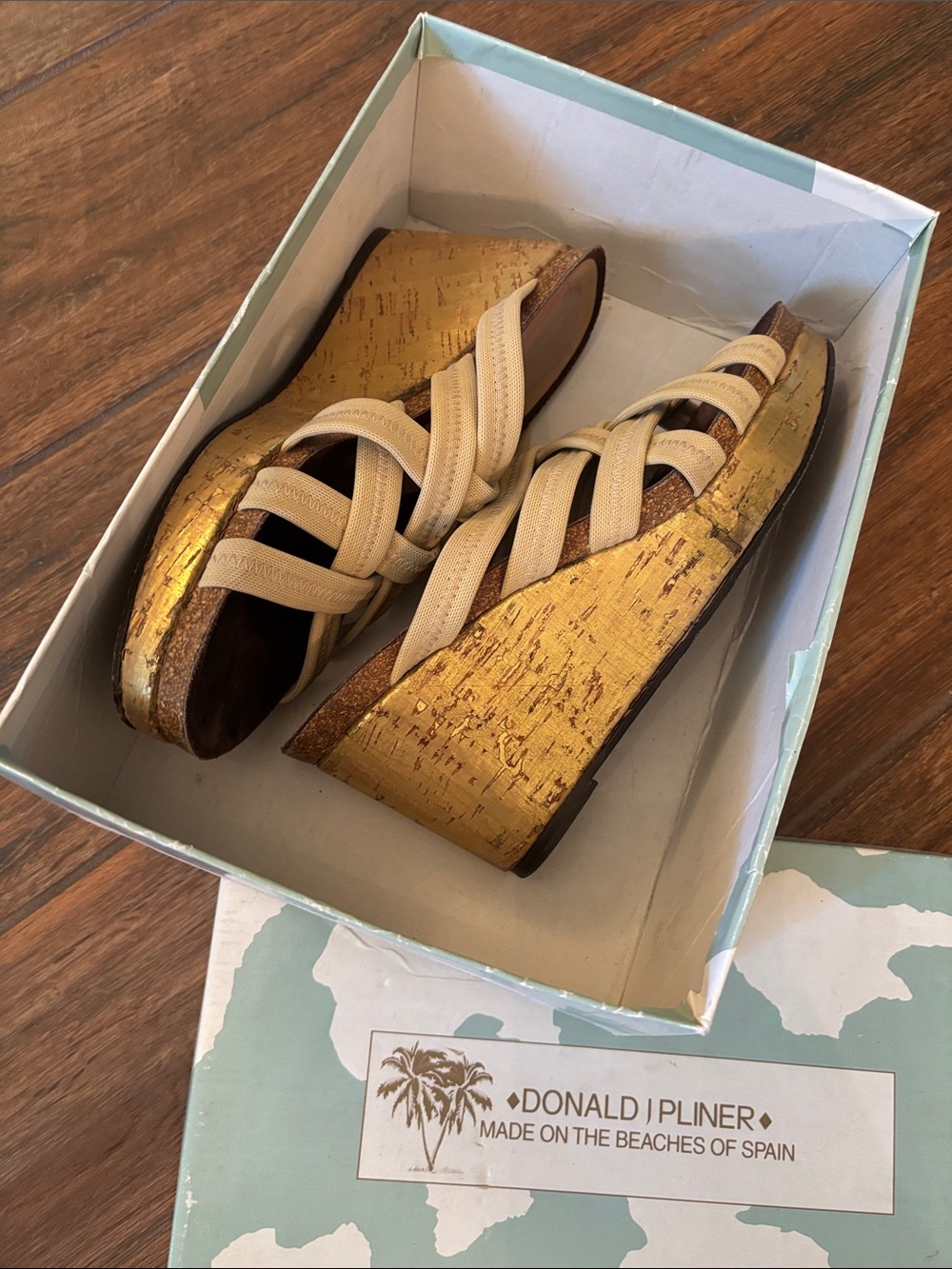 Donald J. Pliner Woven Leather Wedge Slide Sandals